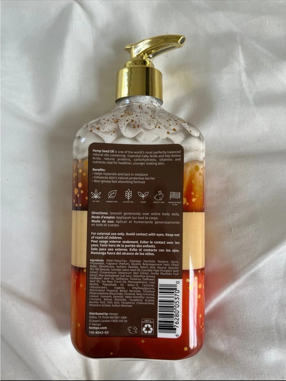 hempz pumpkin spice & vanilla chai body lotion